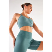 COMEUP Ince Askılı Spor Sütyen Pastel Yeşil