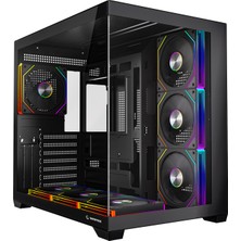 Rampage Ares V2 Temperli Camlı Siyah 7*12CM Argb Pwm Fan + Kumanda Atx Mid-T Gaming Oyuncu Kasası