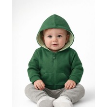 Organickid Basic Bebek Yeşil Kapüşonlu Sweatshirt