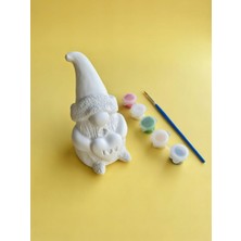 Tilekey Seramik Kalpli Şans Cücesi I Love You Gnome Taş Boyama Seti – Saksı Bitki Süsü & Dekoratif Hediye