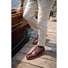Chaos Erkek Bordo Oxford Klasik Ayakkabı %100 Hakiki Deri – Bağcıklı, Ortopedik Tabanlı, Ince ve Hafif Taban, Esnek, Çorap Gibi Rahat, Günlük Ofis ve Özel Gün Şık Model