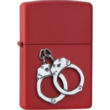 Zippo Kelepçe - Handcuffs Emblem Dizayn Çakmak - Red Matte