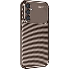 Epilons Mey Ithalat® Galaxy S24 Fe Kılıf Auto Focus Karbon Kapak - Kahverengi