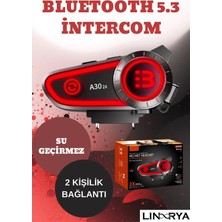 Linarya Blıc A30 2x Bluetooth Eşleşmeli Motosiklet Kask Kulaklığı Intercom Kulaklık