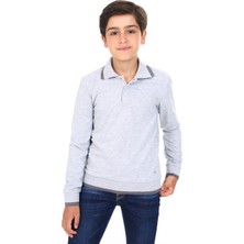 Toontoy Erkek Çocuk Regular Fit Polo Yaka Baskılı Sweatshirt - 2 Iplik