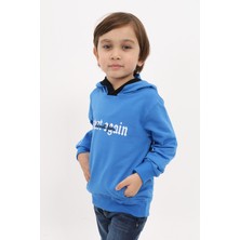 Toontoy Erkek Çocuk Relax Fit Kapüşonlu Cepli Baskılı Sweatshirt - 2 Iplik
