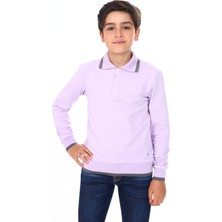 Toontoy Erkek Çocuk Regular Fit Polo Yaka Baskılı Sweatshirt - 2 Iplik
