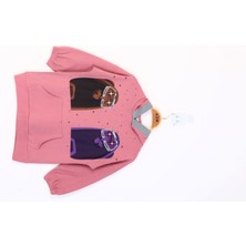 Toontoy Kız Çocuk Oversize Kapüşonlu Cepli Düşük Omuz Sweatshirt - Neon Baskılı & 2 Iplik