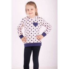 Toontoy Kız Çocuk Regular Fit Kapüşonlu Baskılı Sweatshirt - 2 Iplik