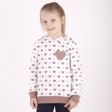 Toontoy Kız Çocuk Regular Fit Kapüşonlu Baskılı Sweatshirt - 2 Iplik