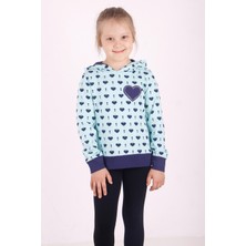 Toontoy Kız Çocuk Regular Fit Kapüşonlu Baskılı Sweatshirt - 2 Iplik