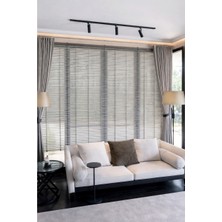 Koyu Gri 50MM %100 Gerçek Ahşap Jaluzi Perde Redüktörlü Zincir Mekanizmalı Ofis/ev Tüm Mekanlar