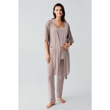 Artış Collection Askılı Esnek Viskoz Hamile Sabahlık Pijama Takım 17301