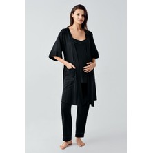 Artış Collection Askılı Esnek Viskoz Hamile Sabahlık Pijama Takım 17301