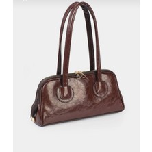 Duru Bags Wallet Şık ve Modern Kadın Uzun Saplı Rugan Deri Çanta