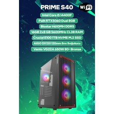 Game Garaj Prime S40 Intel Core I5 14400F 16GB Ram 1tb SSD RTX5060 120MM Sıvı Soğt Freedos Oyuncu Oem Paket