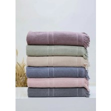 Çeyiz Merkezi 50X90 cm Saçaklı ve Çizgili 6\'lı Lüks El & Yüz Havlusu Seti 6\'lı