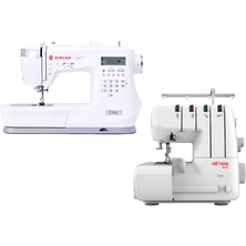 Singer Elite CE677 Elektronik Dikiş Makinesi ve Elmas 328 Ev Tipi Overlok Makinesi Avantajlı Paket