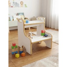 Montessori Beyaz Basamak Tabure Çocuk Banyo Wc Lavabo Merdiven Yükseltici