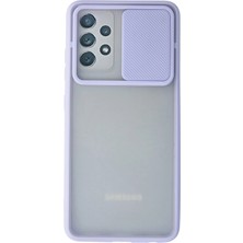 Epilons Mey Ithalat® Galaxy A72 Kılıf Palm Buzlu Kamera Sürgülü Silikon - Lila