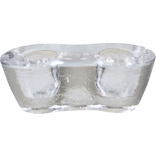 Dekorsende Mumluk Ikili Şeffaf Kristal Tasarım 15X6 cm