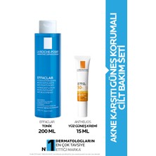 La Roche-Posay Akne Karşıtı Güneş Korumalı Cilt Bakım Seti: Effaclar Tonik 200ML & Anthelios Uvmune Fluid 15ML