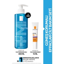 La Roche-Posay Güneş Korumalı Effaclar Cilt Bakım Seti: Effaclar Yüz Temizleyici 400MLX2 & Anthelios Uvmune Fluid 15ML