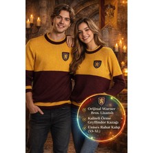 Toyfest Harry Potter Gryffindor Quidditch Kazak Lisanslı Warner Bros Bordo Sarı Unisex - S Beden
