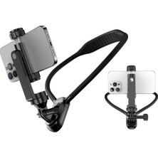 CoverZone 360° Dönebilen Boyun Askılı Telefon Tutucu Pov Çekim Aparatı Knh-01 – Hızlı Sök Tak Switch Button Tasarım, Silikon Konforlu Neck Holder, Flip Mekanizmalı Vlog Video Içerik Üretim Standı