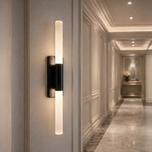 Nazik Aydınlatma Perla Siyah Modern Günışığı Ledli Pilli ve Elektrikli 1 Adet Duvar Apliği  Pilli Aplik , Aplik