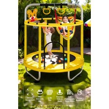 Dempower 152X170 cm Güvenlik Fileli Çocuk Trambolin Seti-Hamak, Basket Seti, Boks Torbası, Eldiven, Tutuş Ipi