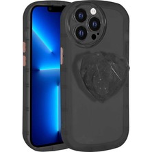 Büşra Ayhan iPhone 12 Pro Max Uyumlu Kamera Korumalı Pop Soketli Renkli Bsay Ofro Kapak-Siyah