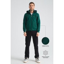 Yeşil Erkek Premium Kışlık Eşofman Takımı Regular Kapüşonlu Xl