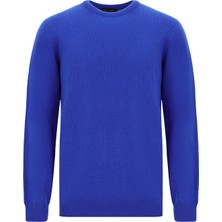 Abdullah Kiğılı Bisiklet Yaka Regular Fit Desenli Yünlü Triko Kazak