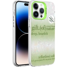 Büşra Ayhan Apple iPhone 14 Pro Max Kılıf Mermer Desenli Bsay Marbello Kapak-Yeşil