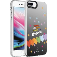 Büşra Ayhan Apple iPhone 7 Plus Kılıf Desenli Bsay Silver Sert Kapak-Kalp
