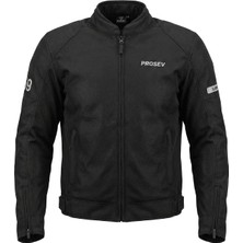 Prosev Dacron Yazlık Fılelı Motosiklet Montu (Black)