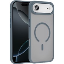 Büşra Ayhan iPhone 17 Air Kılıf M-Safe Şarj Özellikli Mat Arka Yüzey Bsay Sio Kapak - Gri