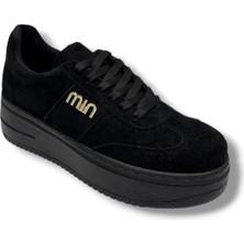 Şanzelize K16-26 Süet Deri Yüksek Anatomik Taban Bağcıklı Kadın Sneaker