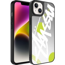 Büşra Ayhan iPhone 14 Plus Uyumlu Aynalı Desenli Kamera Korumalı Parlak Bsay Mirror Kapak-Yazı