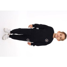 Toontoy Erkek Çocuk 2'li Takım Baskılı Bisiklet Yaka Sweatshirt & Beli Paçası Lastikli Cepli Jogger Eşofman Altı - 3 Iplik Şardonlu 2