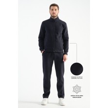 Lacivert Deluxe Kışlık Erkek Eşofman Takımı Dikiş Detaylı Regular Kalıp M