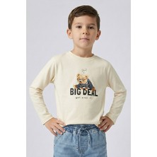 Dmb Erkek Çocuk Baskılı Sweatshirt 4-9 Krem