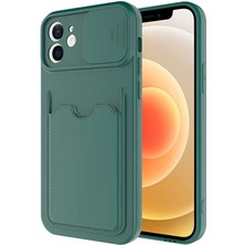 Büşra Ayhan iPhone 12 Uyumlu ​bsay Kartix Kapak-Koyu Yeşil