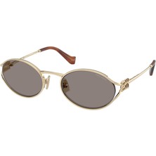 Miu Miu Kadın Güneş Gözlüğü 52YS ZVN80Q 54 Sarı Metal Çerçeve UV 400 Filtreli Modern Tasarım