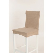 Çeyiz Merkezi Kare Desen Sandalye Kılıfı 6’lı ( Bej )