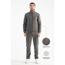 Füme Deluxe Kışlık Erkek Eşofman Takımı Dikiş Detaylı Regular Kalıp 3xl