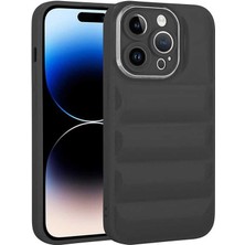 Büşra Ayhan Apple iPhone 14 Pro Kılıf Kamera Korumalı Parlak Airbag'li Bsay Galya Kapak-Siyah