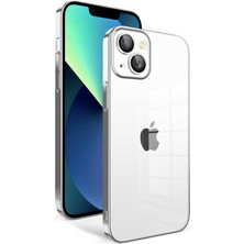 Büşra Ayhan iPhone 13 Uyumlu Kamera Korumalı Renkli Çerçeveli Bsay Garaj Kapak-Gümüş