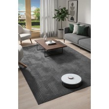Babil Home Kaymaz Tabanlı Kesme  Salon Koridor Mutfak Yatak Odası Halısı 6017 Antrasit